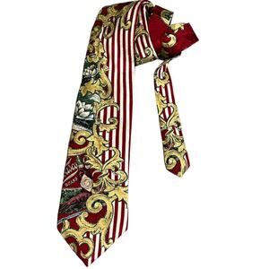 Vintage TOBASCO 100% Silk Necktie Red and Green Novelty Hot Sauce Print